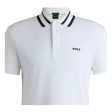 BOSS Paule Interlock Cotton White Polo Shirt Hot on Sale