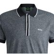 BOSS Paddy 4 Striped Trims Navy Polo Shirt Hot on Sale