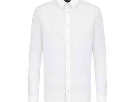 Emporio Armani Stretch Nylon-Blend White Shirt Online Sale