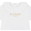 Balmain Baby Ruffled Collar White T-Shirt Online Sale