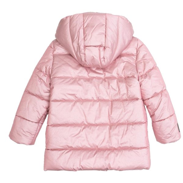 Balmain Baby Quilted Pink Hooded Puffer Jacket For Discount