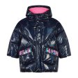 Billieblush Kids Quilted Navy Hooded Puffer Jacket Cheap