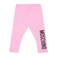 Moschino Baby Logo Print Pink Leggings For Discount