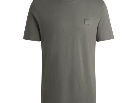 BOSS Tales Logo Patch Grey T-Shirt Online Hot Sale