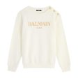 Balmain Kids Embroidered Logo Ivory Button Sweatshirt Online now