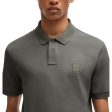 BOSS Passenger Slim Fit Logo Patch Grey Polo Shirt Online