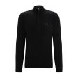 BOSS Ever-X_QZ Logo Print Black Zip Neck Sweatshirt on Sale