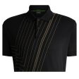 BOSS Paddy 2 Fineline Artwork Black Polo Shirt For Discount