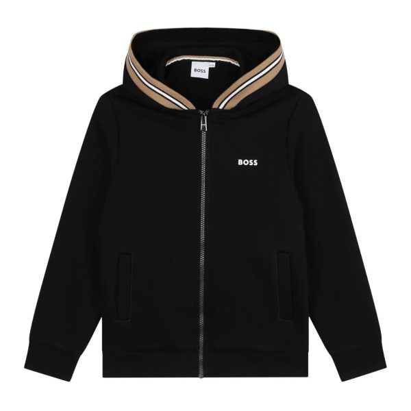 BOSS Kids Black Hooded Tracksuit Set Sale