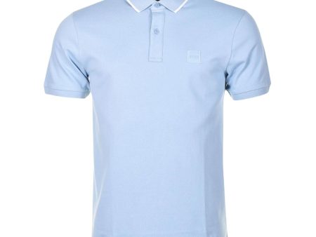 BOSS Passertip Open Blue Slim Fit Polo Shirt Cheap