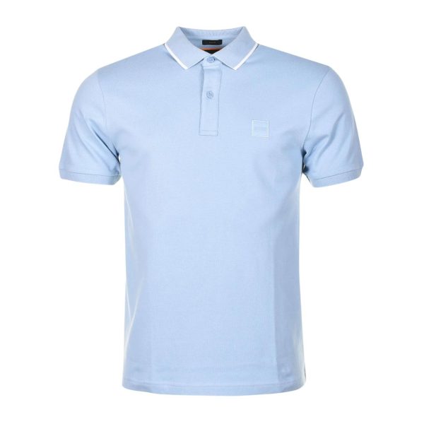 BOSS Passertip Open Blue Slim Fit Polo Shirt Cheap