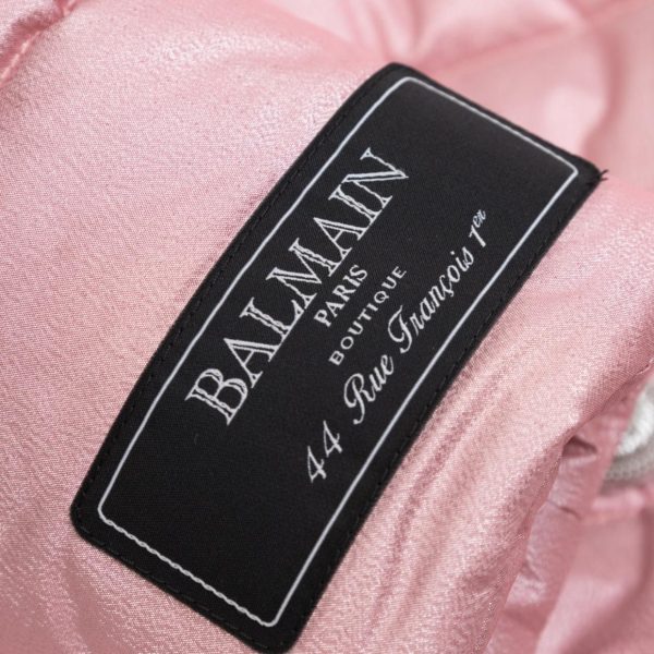 Balmain Baby Quilted Pink Hooded Puffer Jacket For Discount