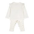 Moschino Baby Printed Logo Ivory T-Shirt & Legging Two-Piece Set Hot on Sale