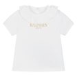 Balmain Baby Ruffled Collar White T-Shirt Online Sale