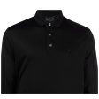 Emporio Armani Lyocell Blend Cotton Long Sleeve Black Polo Shirt Online Hot Sale