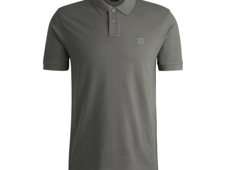 BOSS Passenger Slim Fit Logo Patch Grey Polo Shirt Online