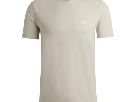 BOSS Tales Logo Patch Beige T-Shirt For Cheap