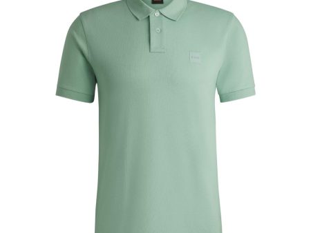 BOSS Passenger Slim Fit Logo Patch Light Green Polo Shirt on Sale