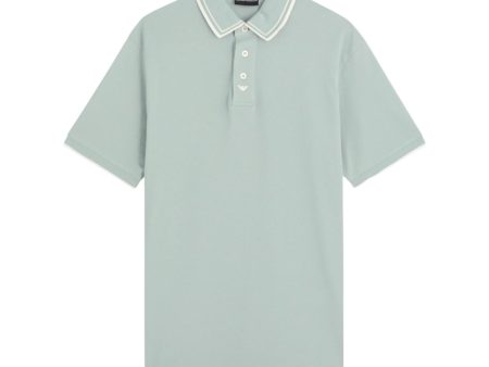 Emporio Armani Micro Eagle Logo Green Polo Shirt Online