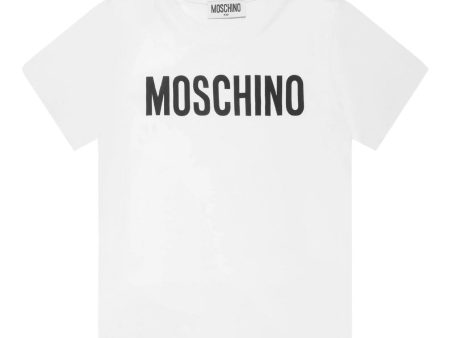 Moschino Kids Printed Logo White T-Shirt Online now