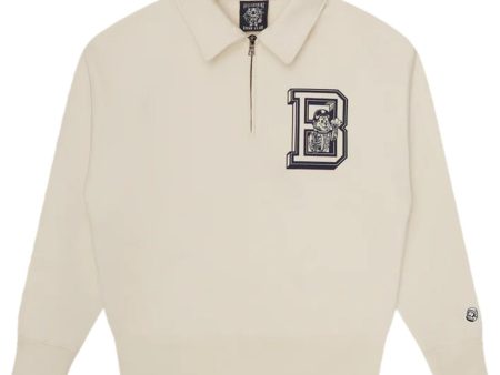 Billionaire Boys Club College Quarter Zip Off-White Sweatshirt For Sale