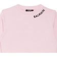 Balmain Kids Embroidered Logo Pink Sweatshirt Hot on Sale