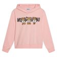 Moschino Kids Logo Lettering Pink Hoodie Online Hot Sale