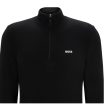 BOSS Ever-X_QZ Logo Print Black Zip Neck Sweatshirt on Sale