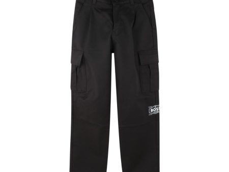 BOSS Kids Logo Patch Cargo Trousers Supply