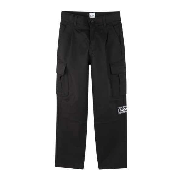 BOSS Kids Logo Patch Cargo Trousers Supply