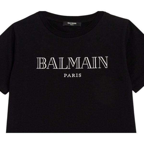 Balmain Kids Printed Logo Black T-Shirt Supply