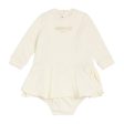 Balmain Baby Printed Logo Ivory Sweat Dress & Bloomers Set For Discount