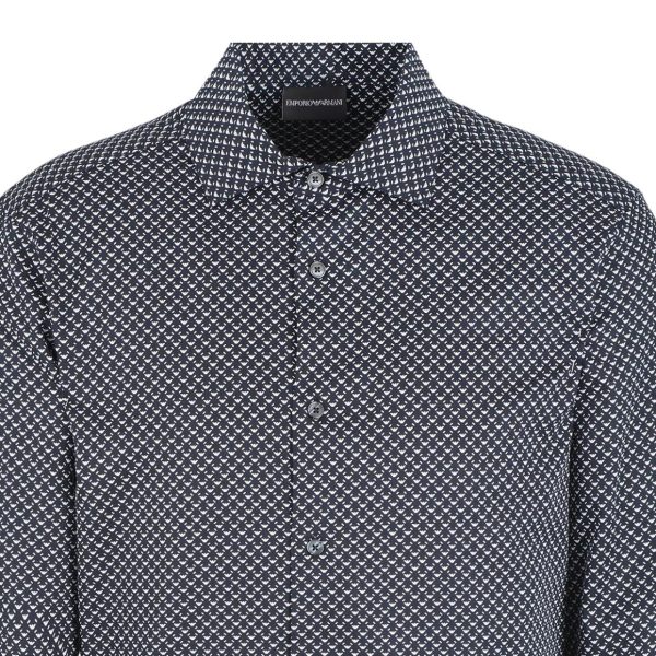 Emporio Armani Eagle All-Over Logo Print Shirt For Discount