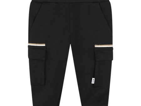 BOSS Baby Black Cargo Jogging Trousers Online now