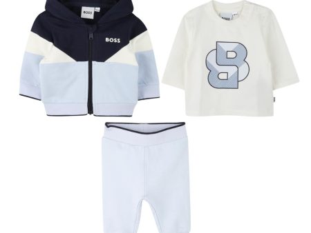 BOSS Baby Sky Blue Three-Piece Tracksuit Set Hot on Sale