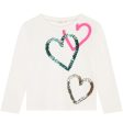 Billieblush Kids Heart Sequins Embellishment Ivory T-Shirt Online