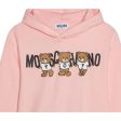 Moschino Kids Logo Lettering Pink Hoodie Online Hot Sale