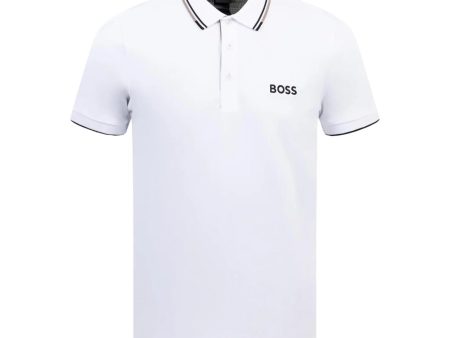 BOSS Paddy Pro Contrast Logo White Polo Shirt Cheap