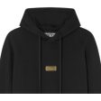 Versace Jeans Couture Metal Logo Tag Black Hoodie Hot on Sale