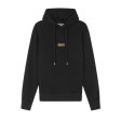 Versace Jeans Couture Metal Logo Tag Black Hoodie Hot on Sale