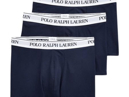 Polo Ralph Lauren Three Pack Stretch Cotton Classic Cruise Navy Trunks Online