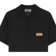 Versace Jeans Couture Metal Logo Tag Black Polo Shirt Sale