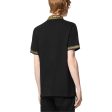 Versace Jeans Couture Collar Chain Couture Black & Gold Polo Shirt Supply