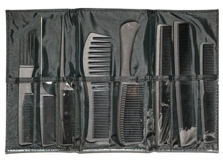 Black Carbon Fibre Comb Set with Bag 9pc For Cheap