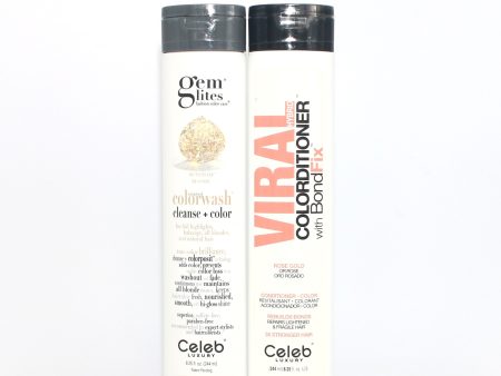 CELEB LUXURY Viral Hybrid Colorditioner Rose Gold &Sunstone Blonde Colorwash Set For Discount