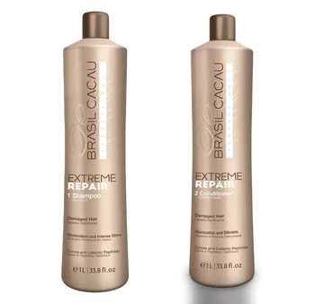 Brasil Cacau Shampoo & Conditioner Extreme Repair Duo 1000ml Online Hot Sale