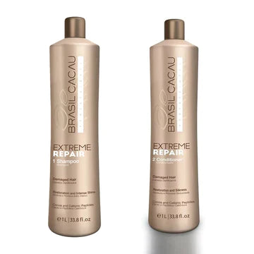 Brasil Cacau Shampoo & Conditioner Extreme Repair Duo 1000ml Online Hot Sale