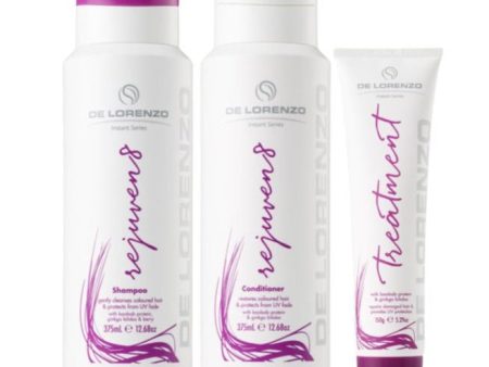 De Lorenzo Instant Rejuven8 Trio Pack Shampoo, Conditioner 375ml & Treatment 150g Online Sale