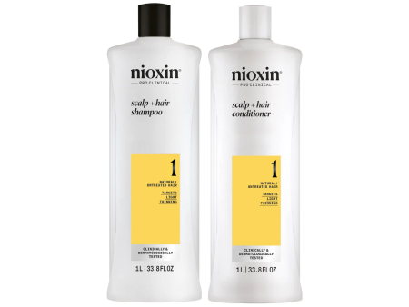 Nioxin PRO CLINICAL Scalp + Hair Thickening System 1 Shampoo & Conditioner 1000ml Duo For Cheap