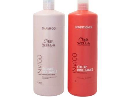 Wella Invigo Blonde Recharge & Colour Brilliance Conditioner 1000ml Duo Cheap